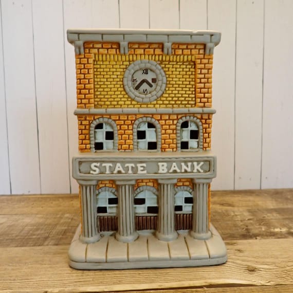 Vintage LEFTON Colonial Village State Bank Building 1987 No Box 06345