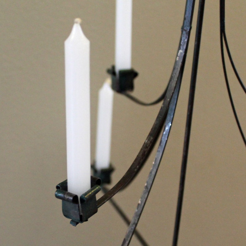 Vintage Primitive Metal Christmas Candle Tree Holder 9 Arm Etsy