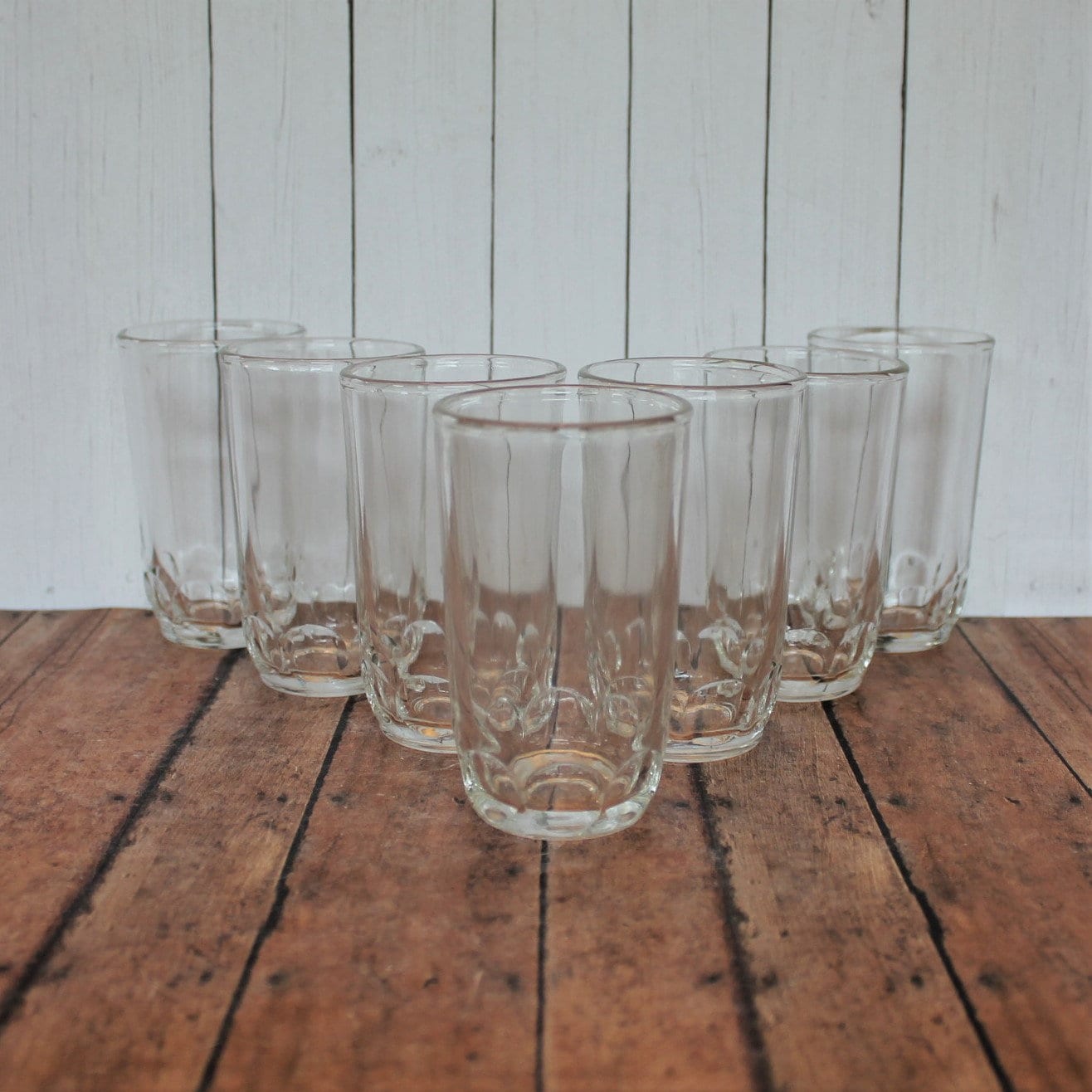 Vintage Clear Glass Jelly Jar Juice Glasses Tumblers Set of 7 Clear