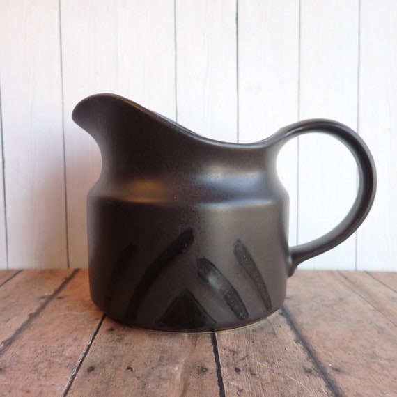 Vintage Pflatzgraff MIDNIGHT SUN Gravy Boat Black Modern Style