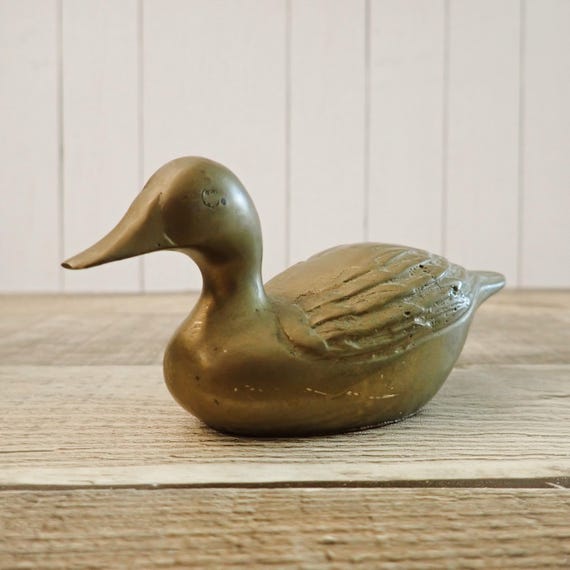 Vintage Small Brass Duck Figurine