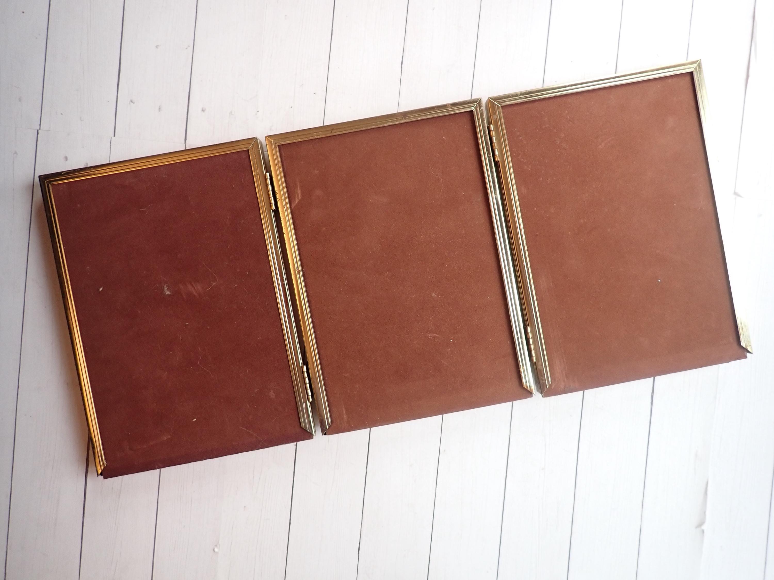 Vintage Brass Gold Metal Triple Hinged 5x7 Three Part Photo Picture ...
