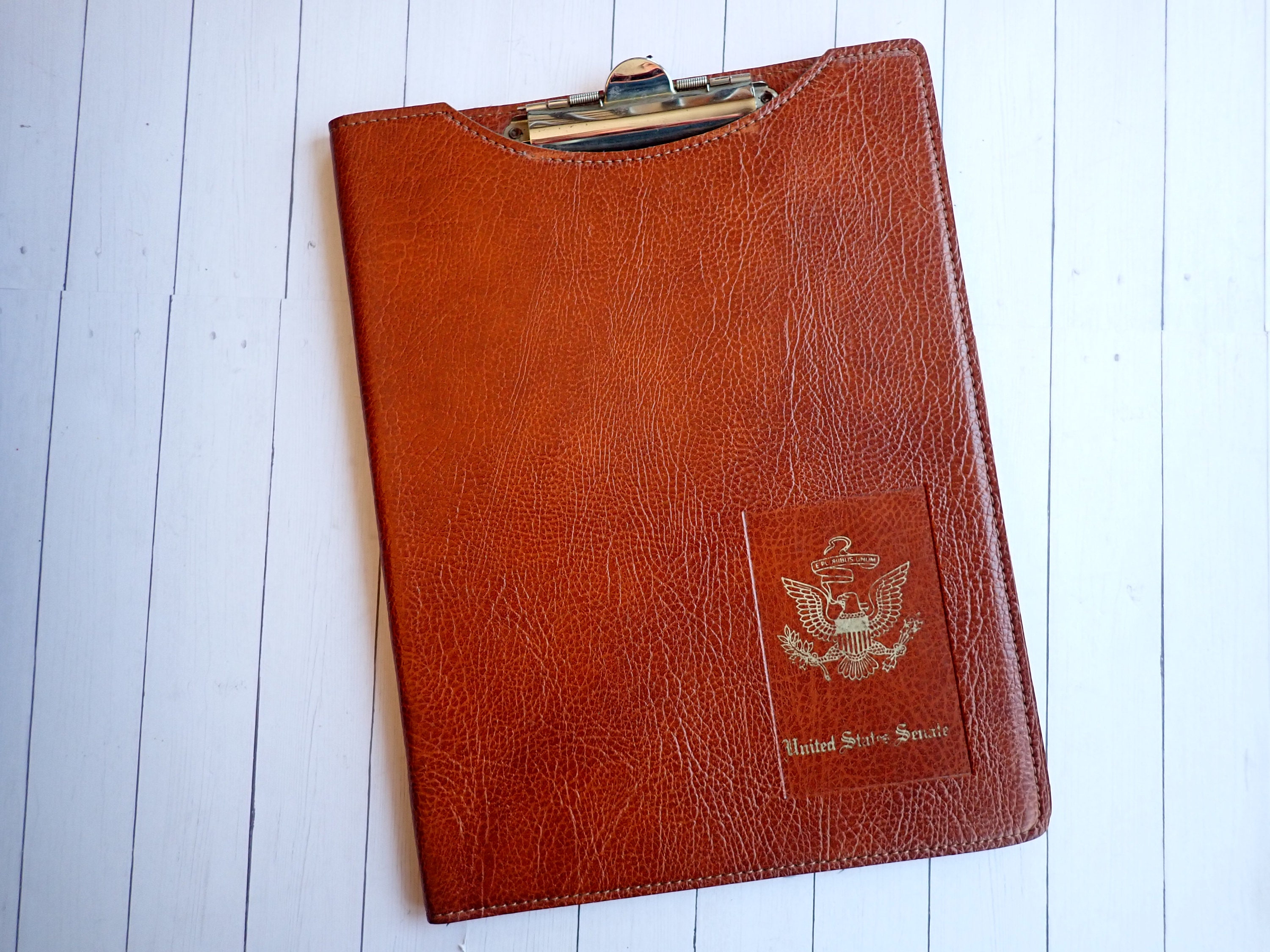 Vintage Clipboard Portfolio Folio Brown Leather Portfolio United States