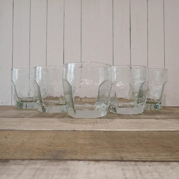 Vintage Libbey CHIVALRY Clear Old Fashioned Glass Set of 6 Flat Paneled 8 oz. Glasses