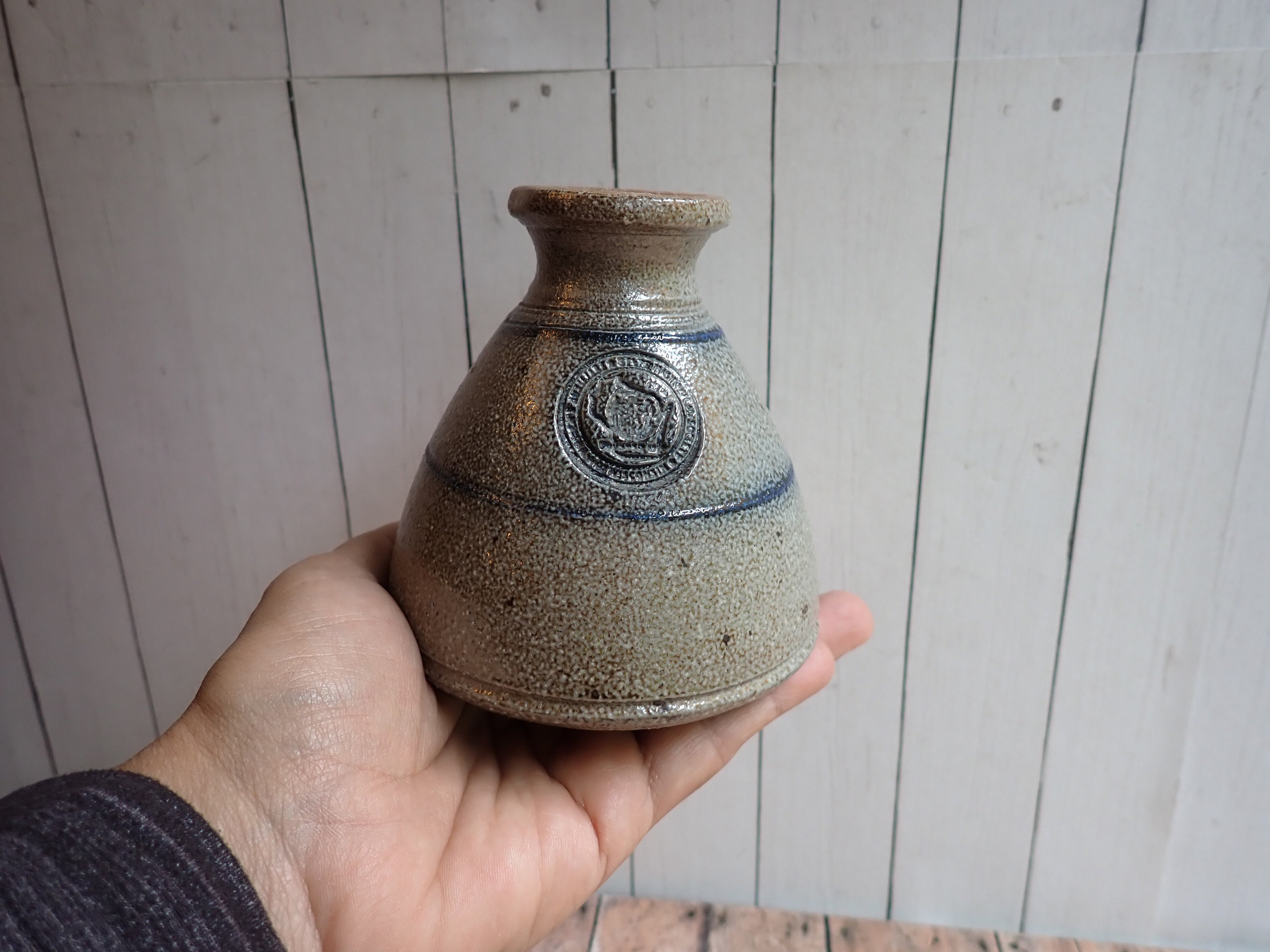 Vintage Rowe Pottery Works 1981 Salt Glazed Stoneware Vase with