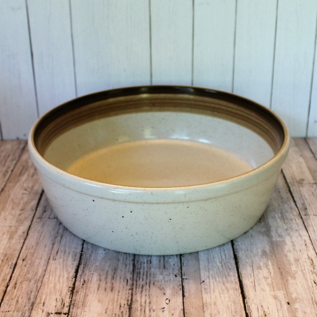 Vintage Mikasa Potters Art BUCKSKIN 9 Round Vegetable Bowl White with