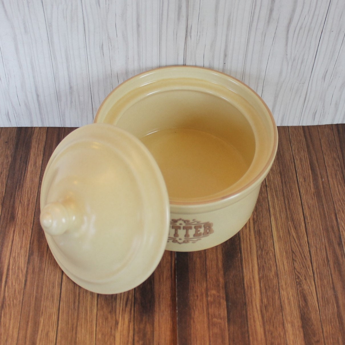 Vintage Pfaltzgraff VILLAGE Butter Tub with Lid Dish Crock Cream with