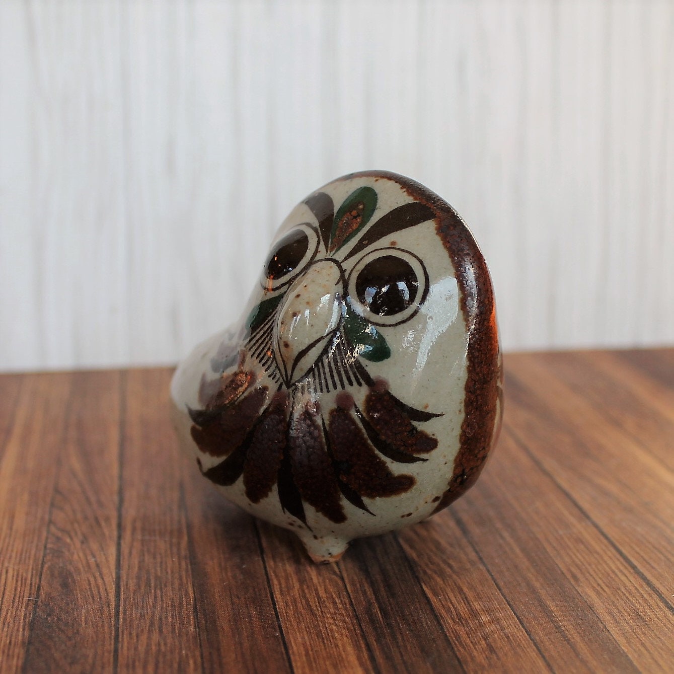Vintage Mexican Pottery Tonala Owl by Wilmot Small Owl Figurine