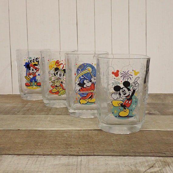 Vintage McDonalds Walt Disney World Tumbler Set of 4 Parks Epcot Magic Kingdom Studios Animal Kingdom