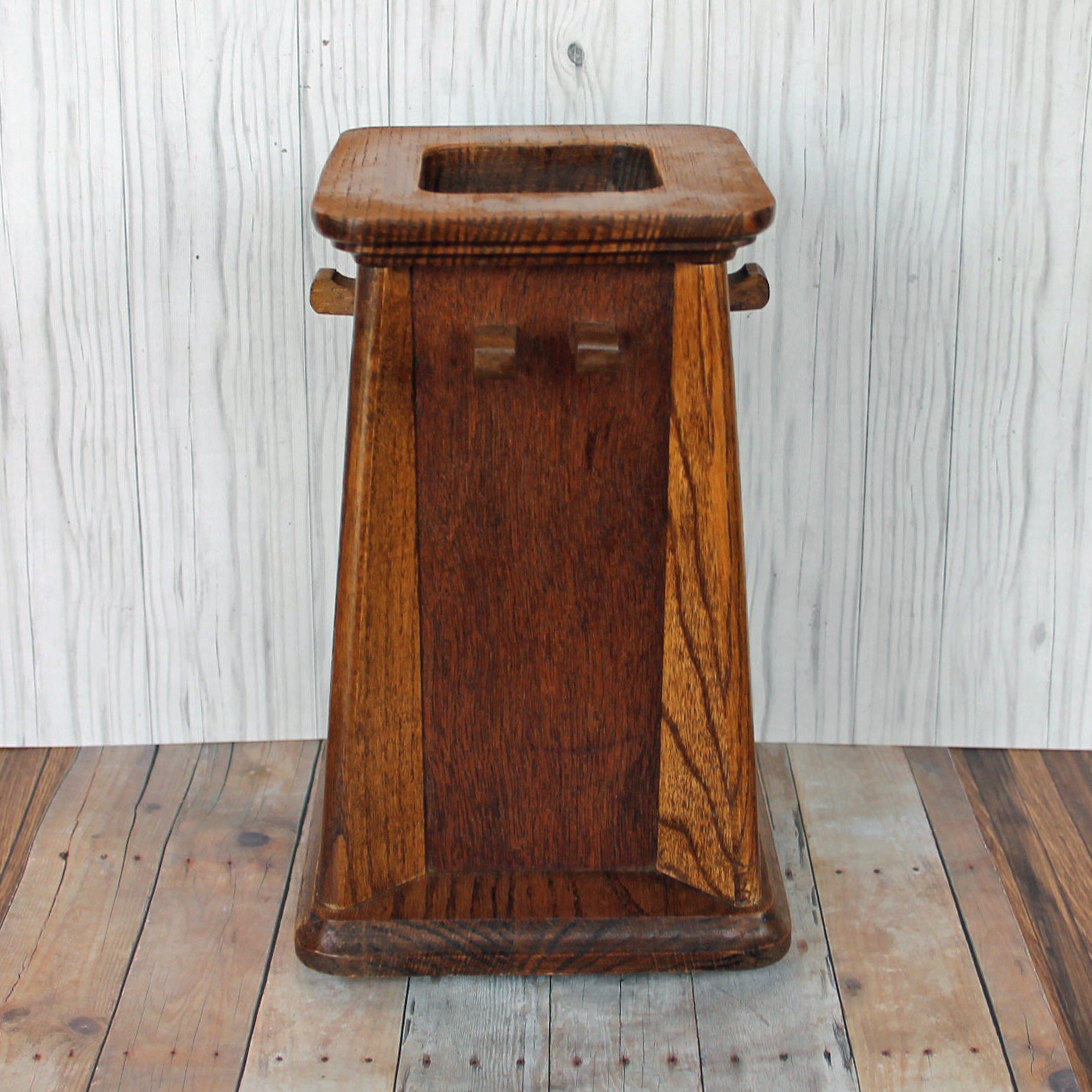 Vintage Wood Utensil Holder Caddy Arts and Crafts Mission Stlye