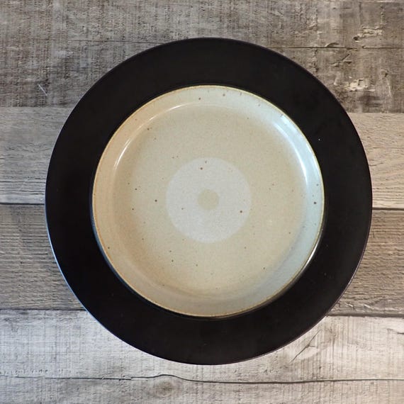 Vintage Mikasa Constellation JUPITER Salad Plate Set of 5 Mid Century Modern Tan Cream Brown Concentric Circles