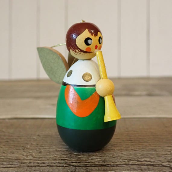 Vintage KURT ADLER Modern Angel with Instrument Christmas Ornament