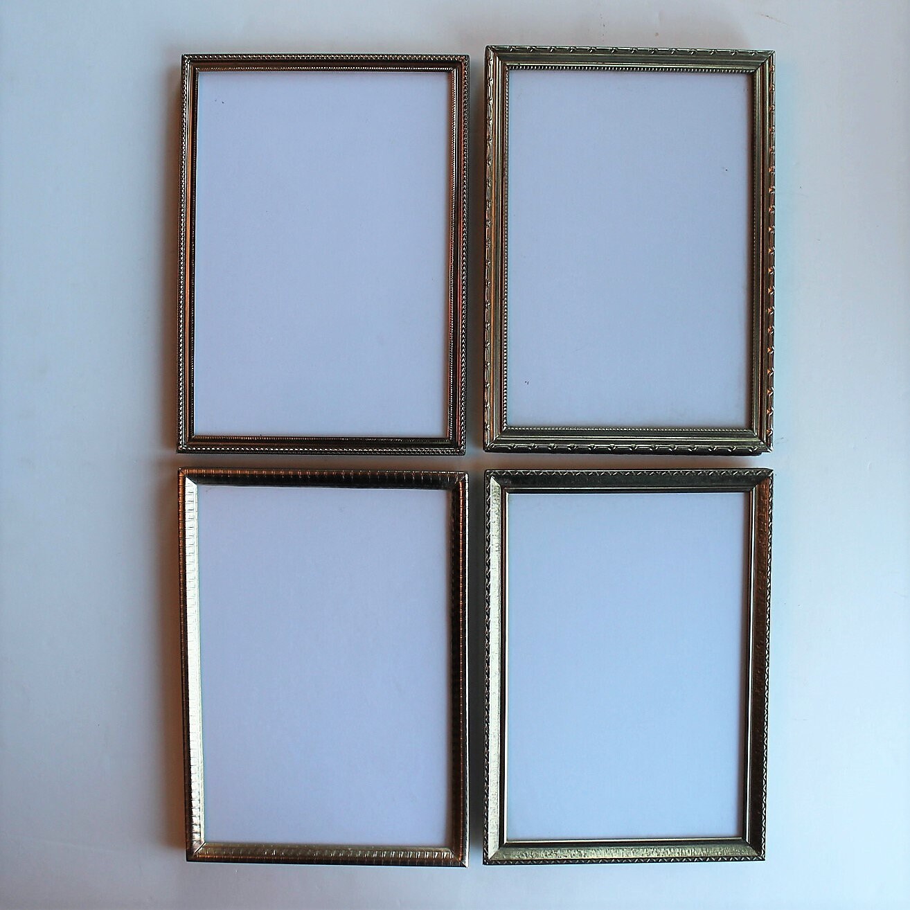 Vintage 5x7 Metal Gold Brass Colored Photo Picture Frame Set of 8