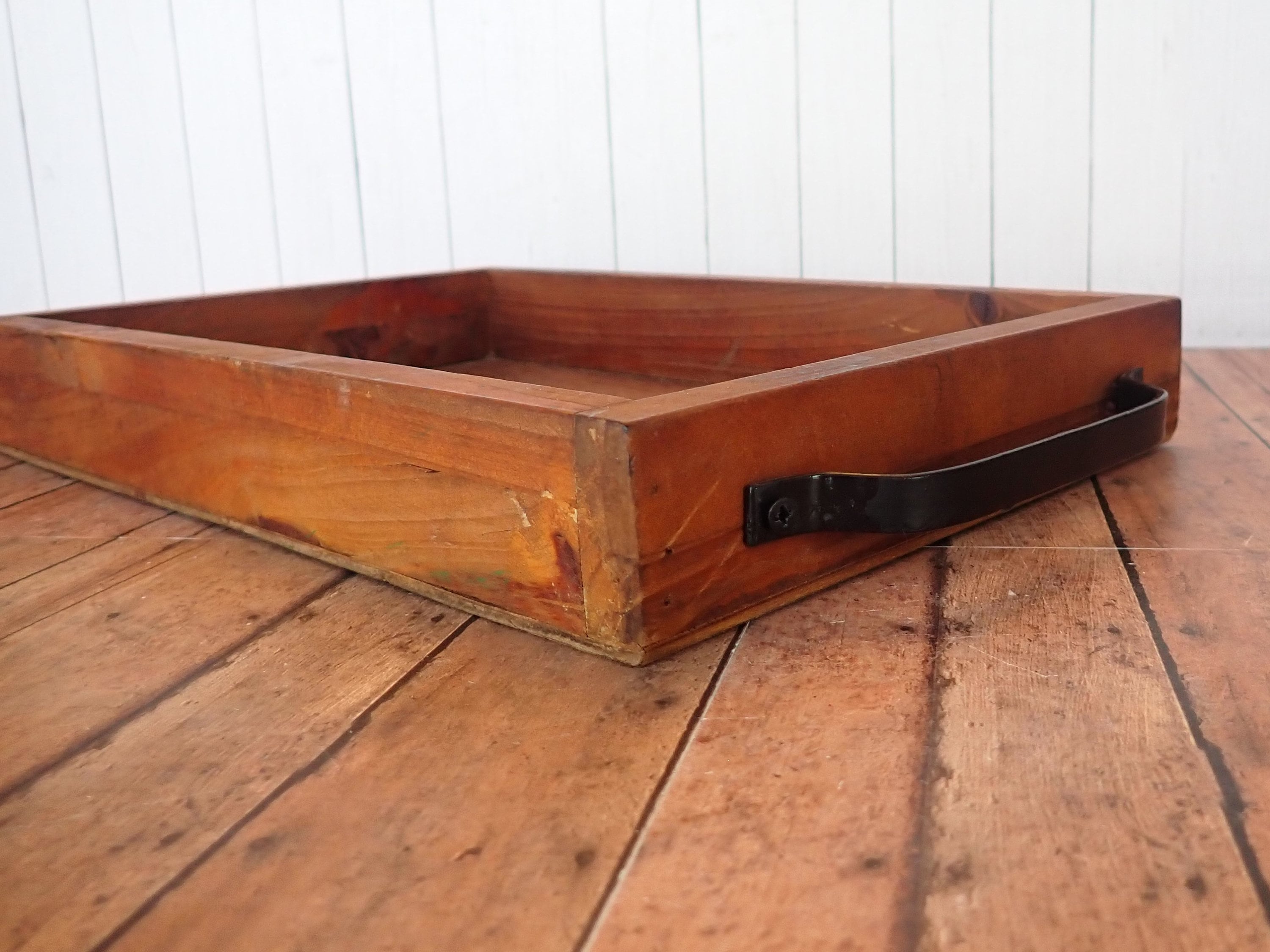 Vintage Wood Serving Tray with Handles Wooden Drink Tray or Table