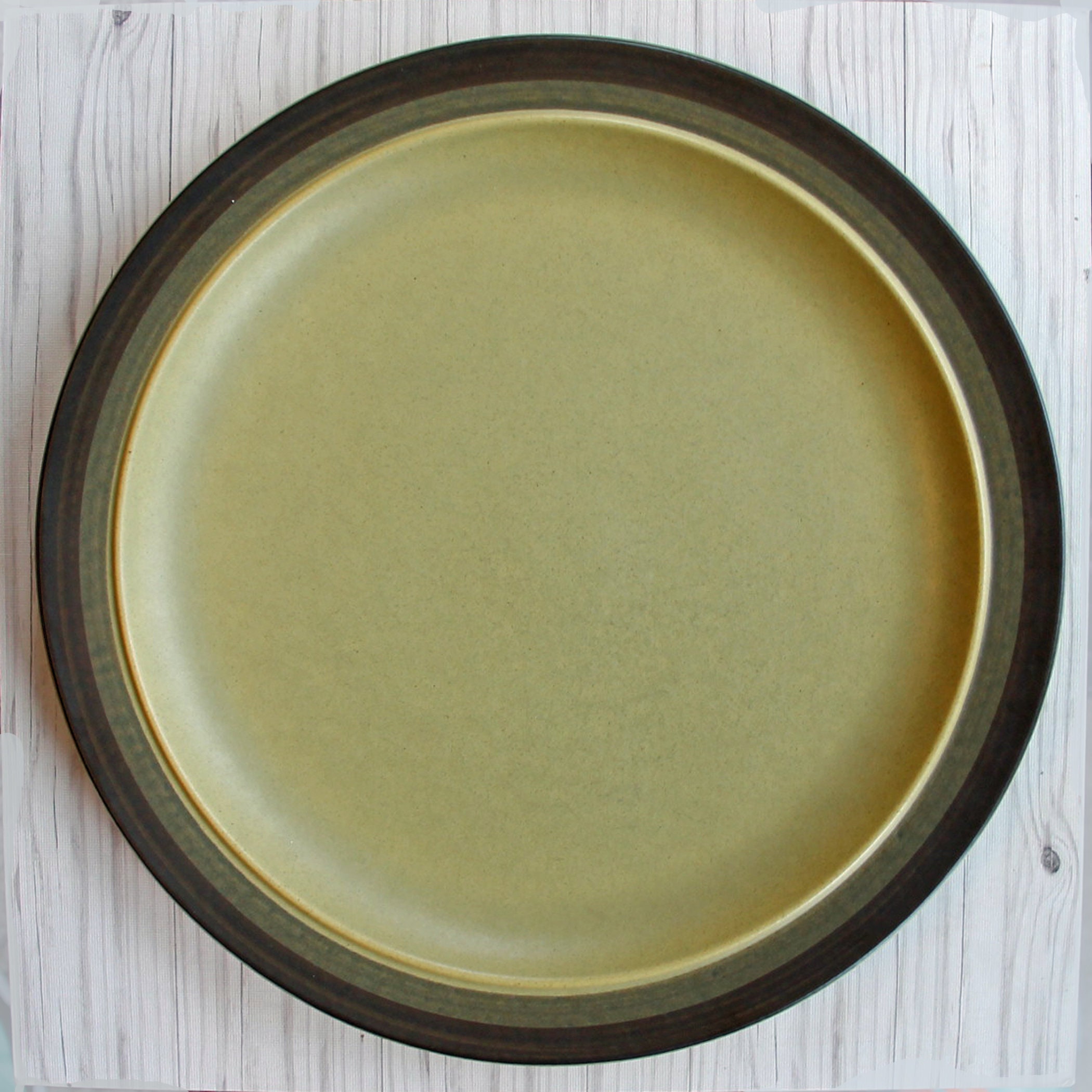 Vintage Arrowstone APACHE GOLD Dinner Plate Set of 3 Mid Century Banded