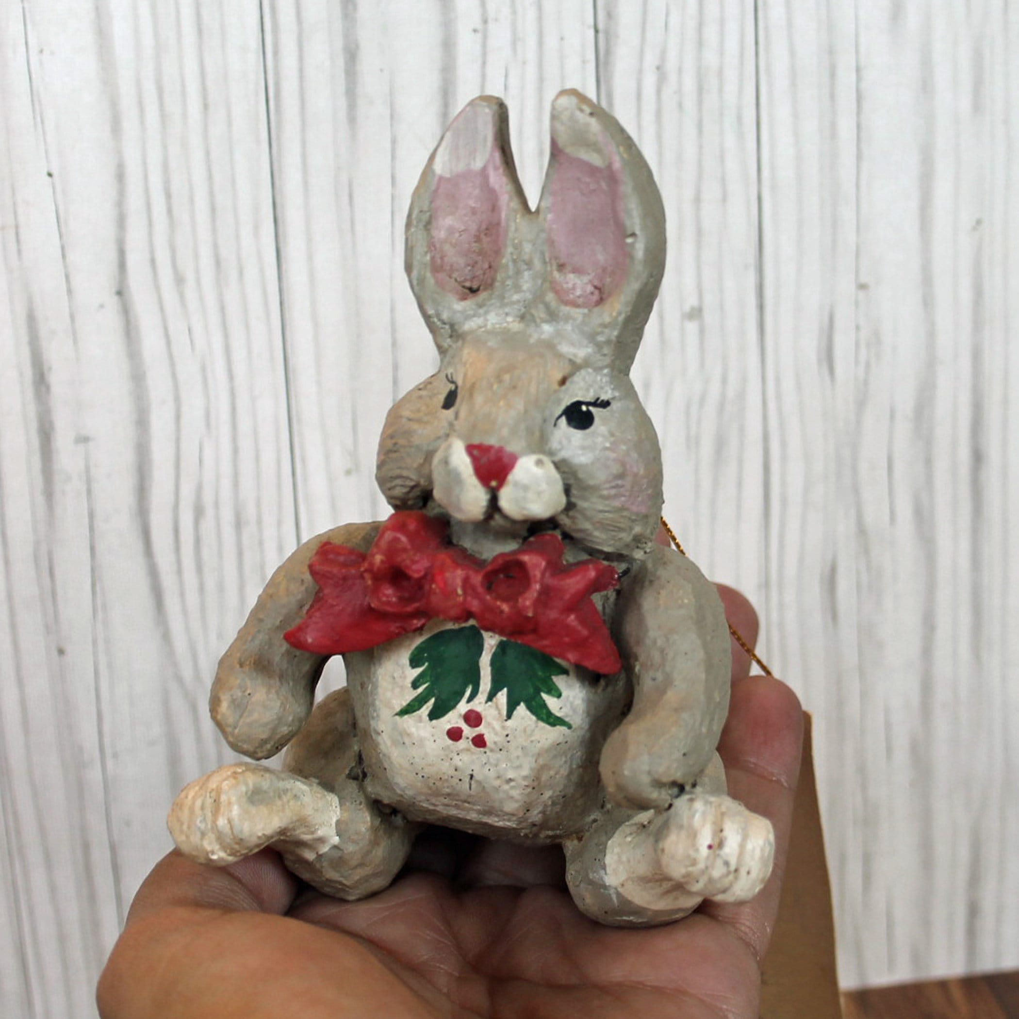 Vintage House of Hatten Bunny Rabbit Figurine Ornament Snow Meadow ...