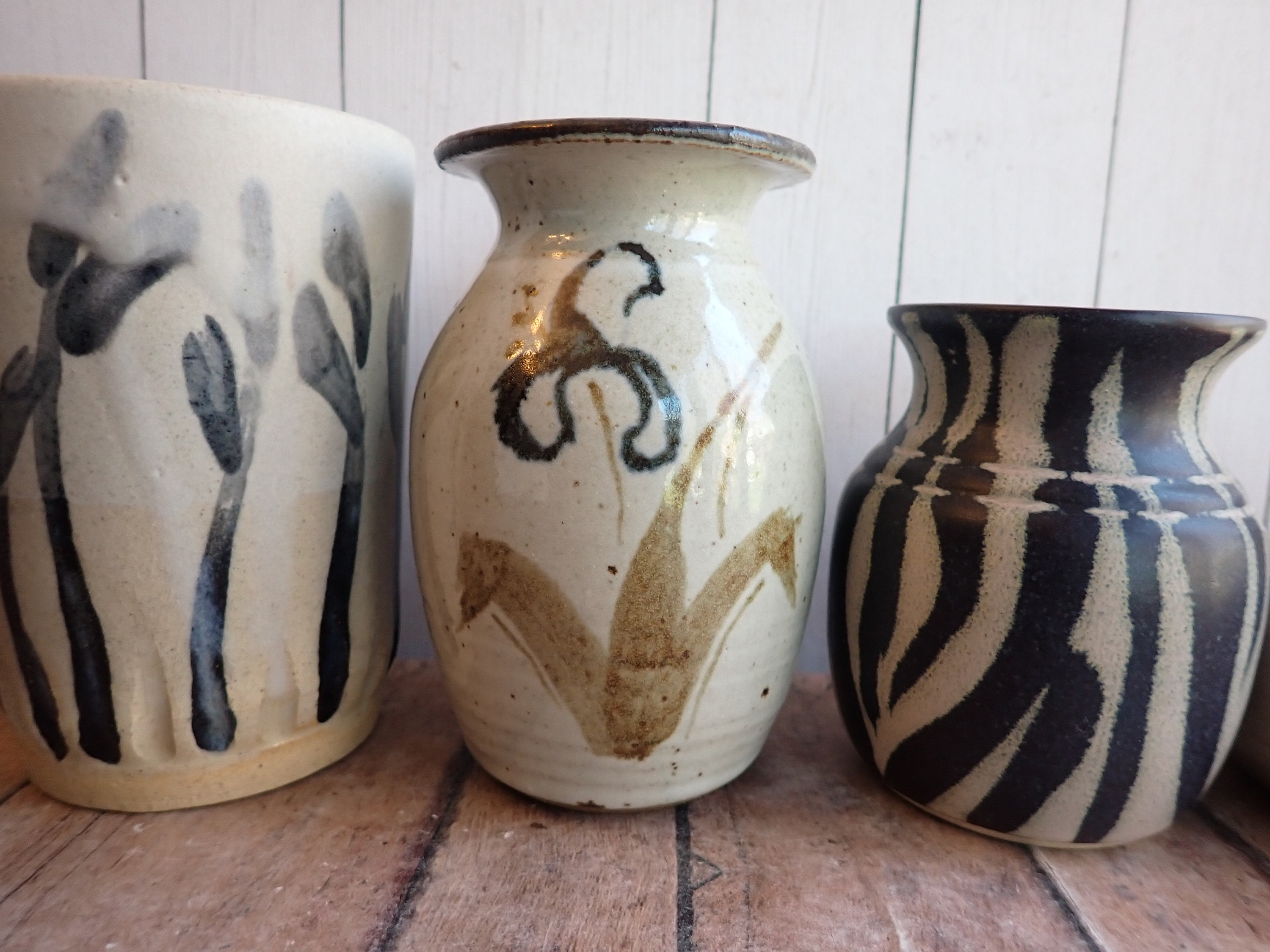 Vintage Mismatched Stoneware Bud Vase Set of 4 Handmade - Etsy