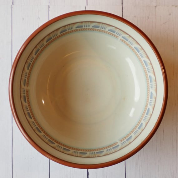 Vintage Noritake SAND N SKY Cereal Bowl Set of 3 Bowls Cream Orange Blue Southwestern Tribal Design