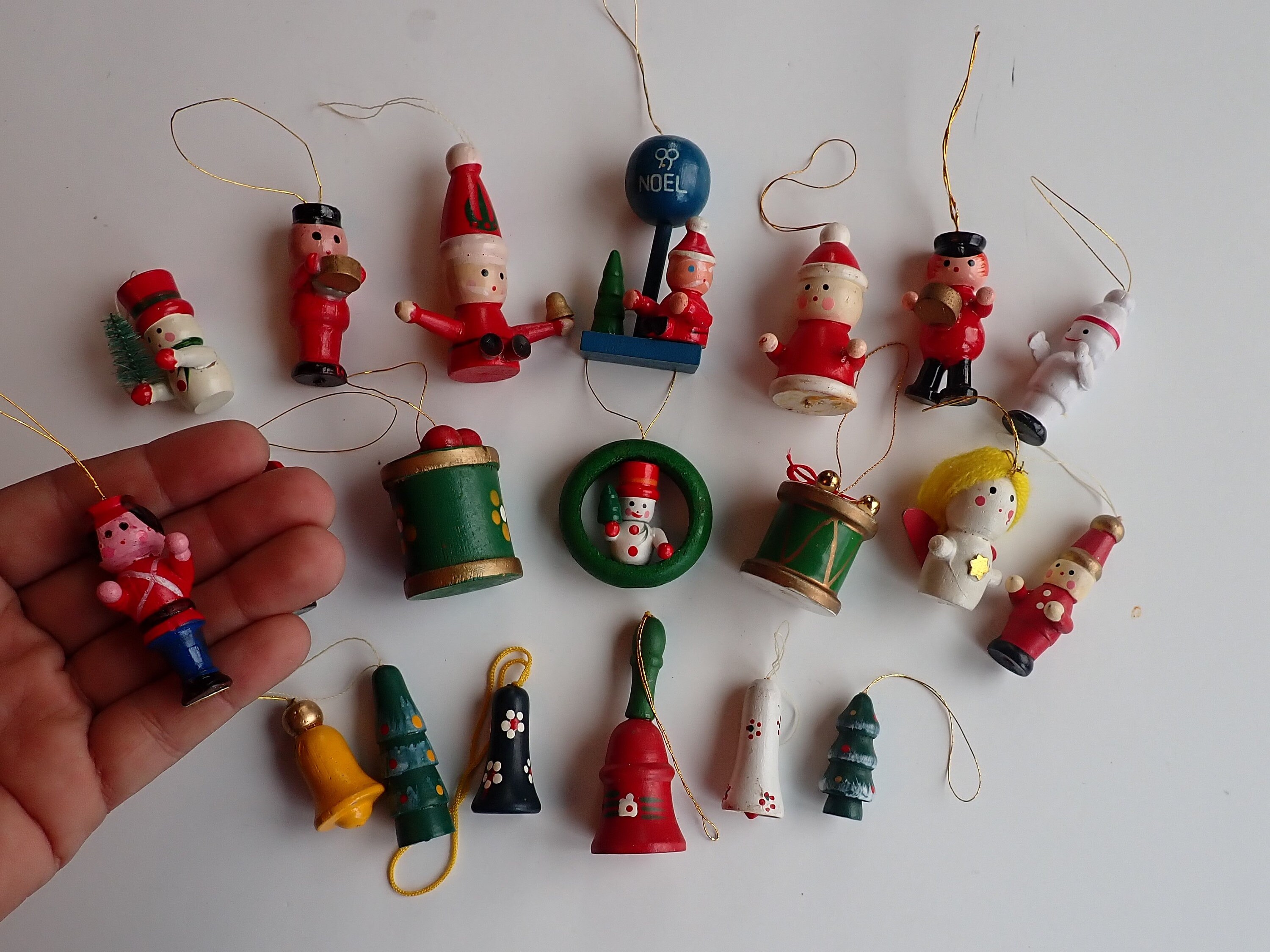 Vintage Wooden Christmas Ornaments 