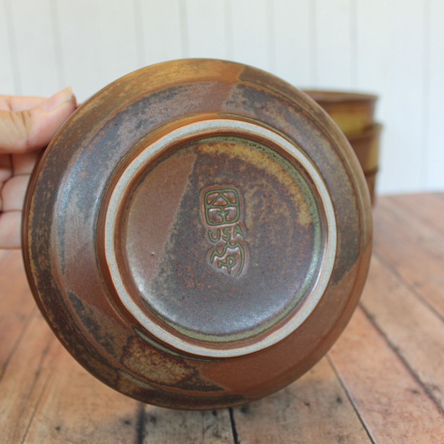 Vintage Iron Mountain Stoneware ROAN Coupe Cereal Bowl Set of 5 Brown