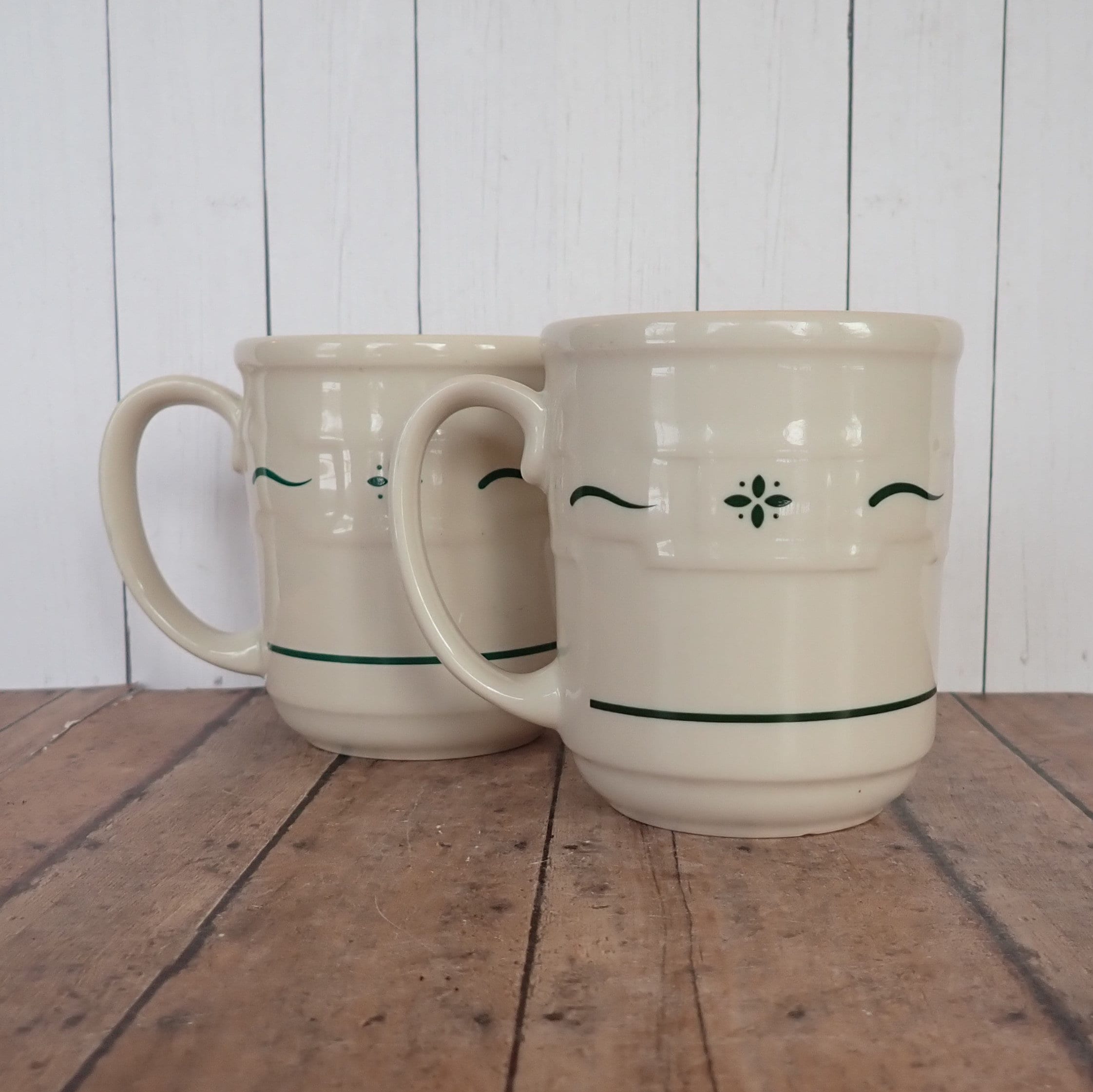 Vintage Longaberger Pottery WOVEN TRADITIONS Heritage Green Ceramic Mug