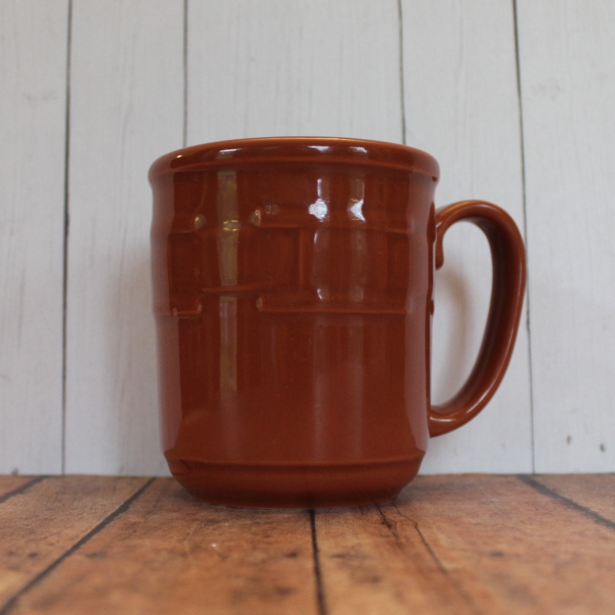 Vintage Longaberger Pottery WOVEN TRADITIONS Spice Orange Ceramic Mug