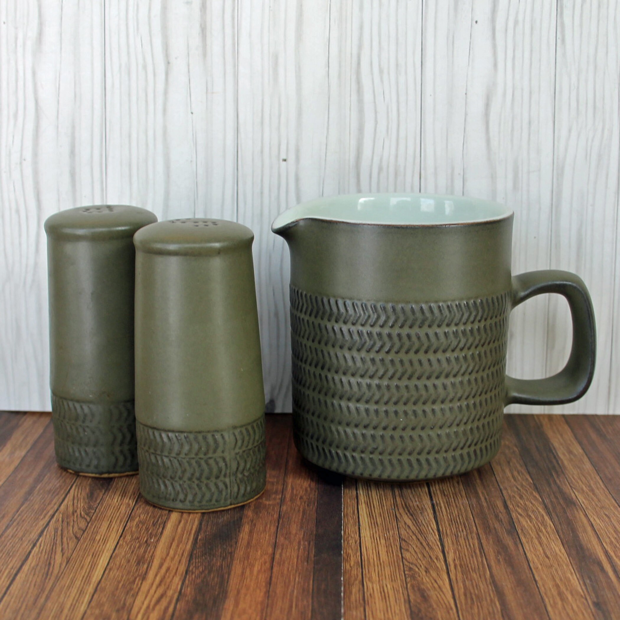 RESERVED Vintage Denby CAMELOT Creamer or Salt and Pepper Shaker