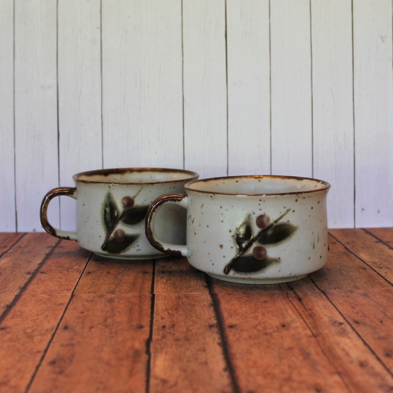 Vintage Otagiri BITTERSWEET Soup Bowl Mug with Handle Set of 2 Ceramic