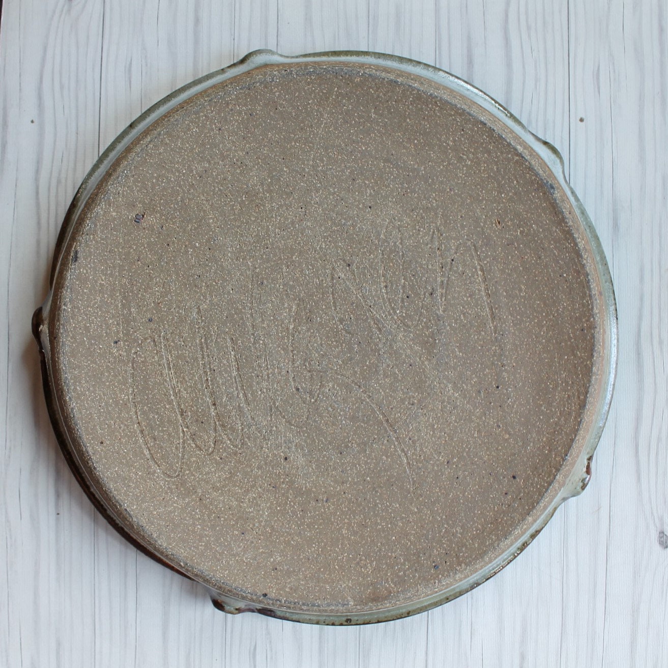 Vintage Peggy Ahlgren Wilson Creek Pottery Chip Dip Plate Appetizer