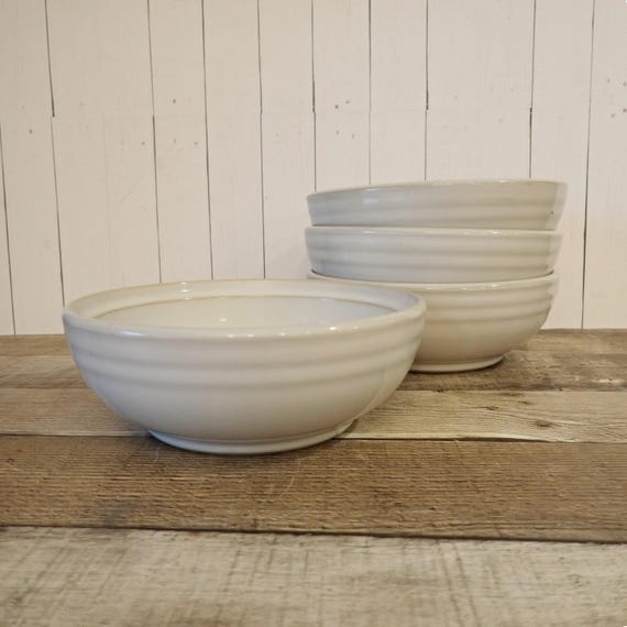 Vintage Noritake NIMBUS Cereal Bowl Set of 4 Bowls White Stoneware