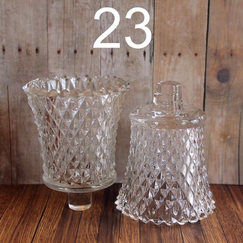 Vintage Clear Glass Votive Cups PAIRS YOU CHOOSE Patterned Etsy
