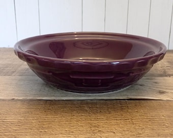 Vintage Longaberger WOVEN TRADITIONS Eggplant Purple Pie Plate 7" Baking Serving Dish