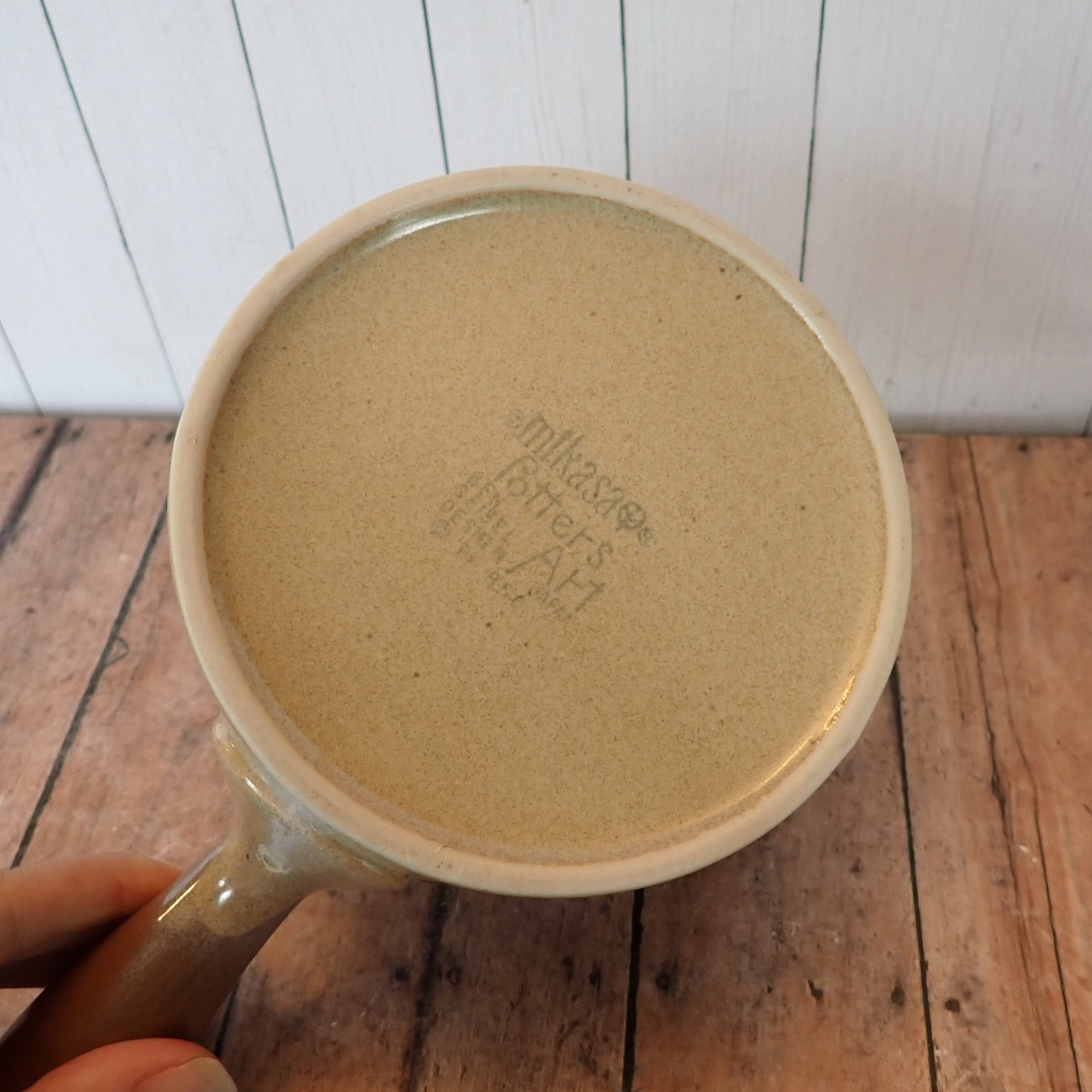 Vintage Mikasa Potters Art COUNTRY CABIN Gravy Boat Tan with Orange