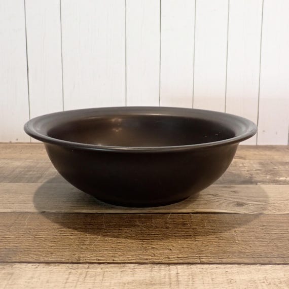 Vintage Pfaltzgraff MIDNIGHT SUN 8" Round Vegetable Serving Bowl Black Geometric Modern Design
