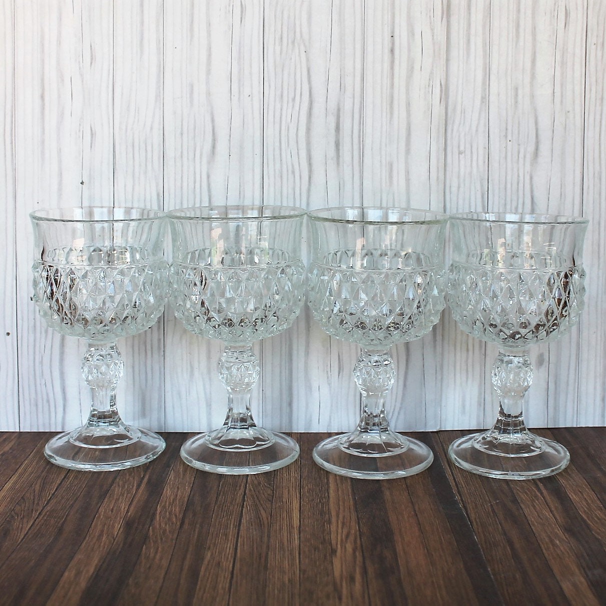 Diamond Point Wine Glasses