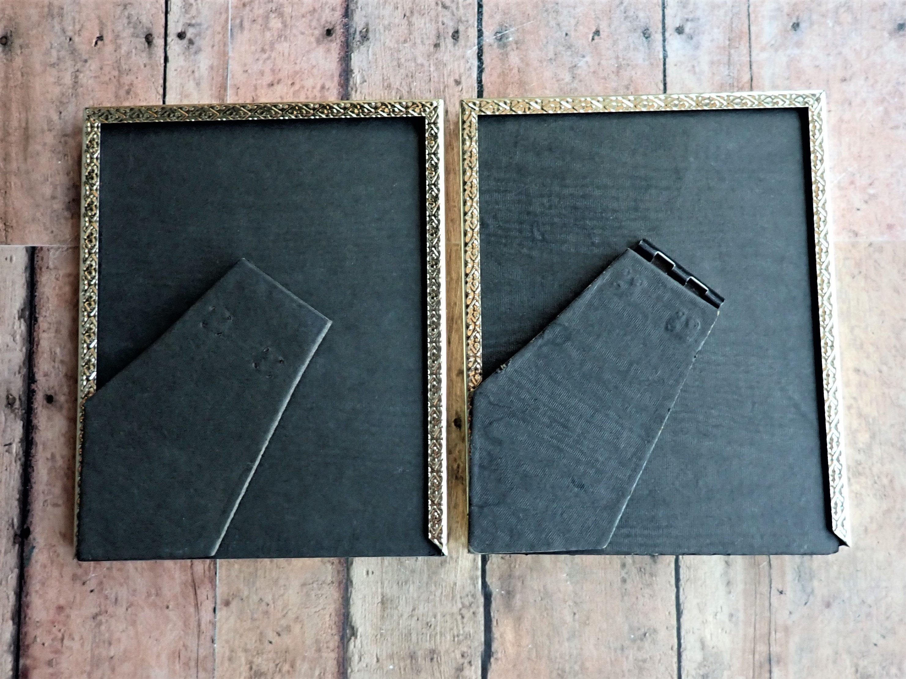 Vintage 4x5 Metal Gold Brass Colored Photo Picture Frame Set of 2