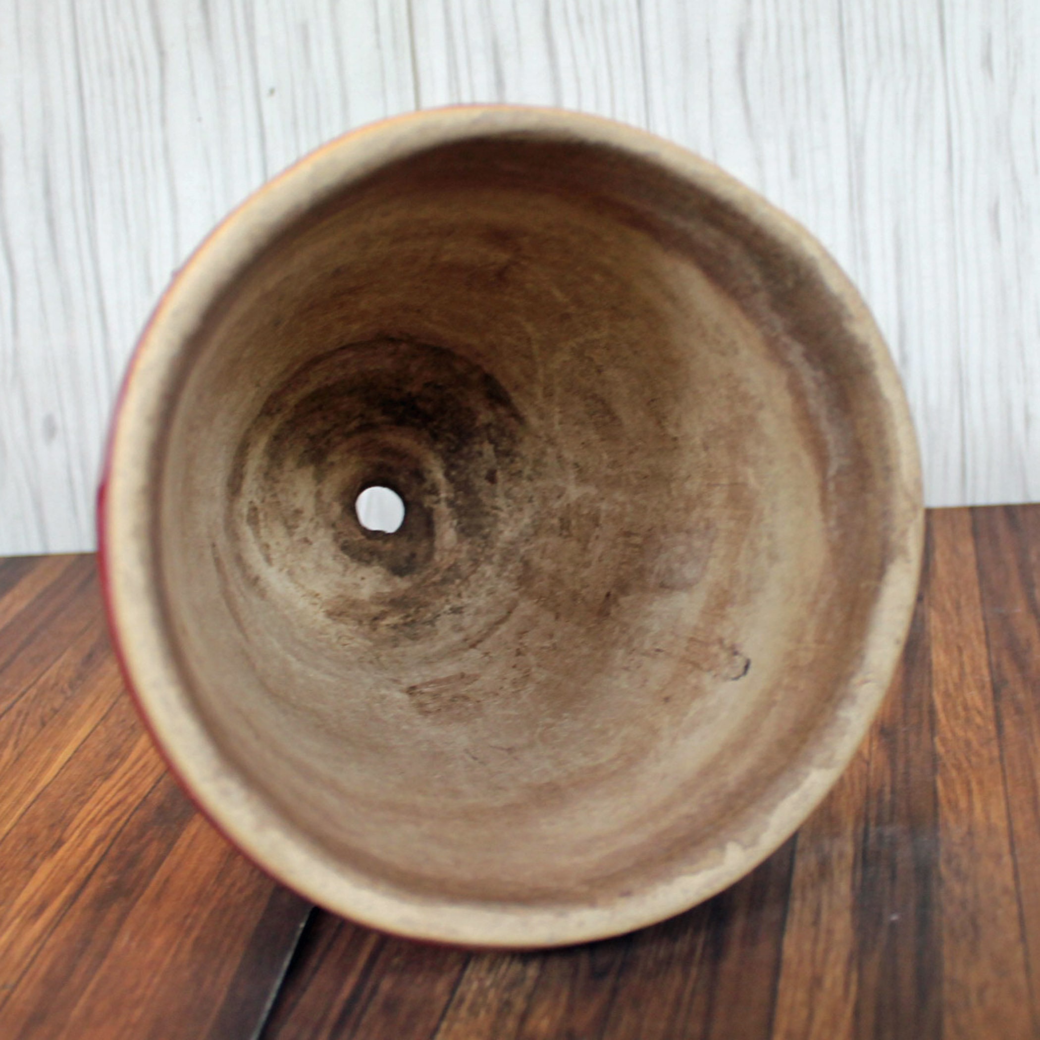 Vintage Rowe Pottery Works Stoneware Planter Flower Pot Tan White with