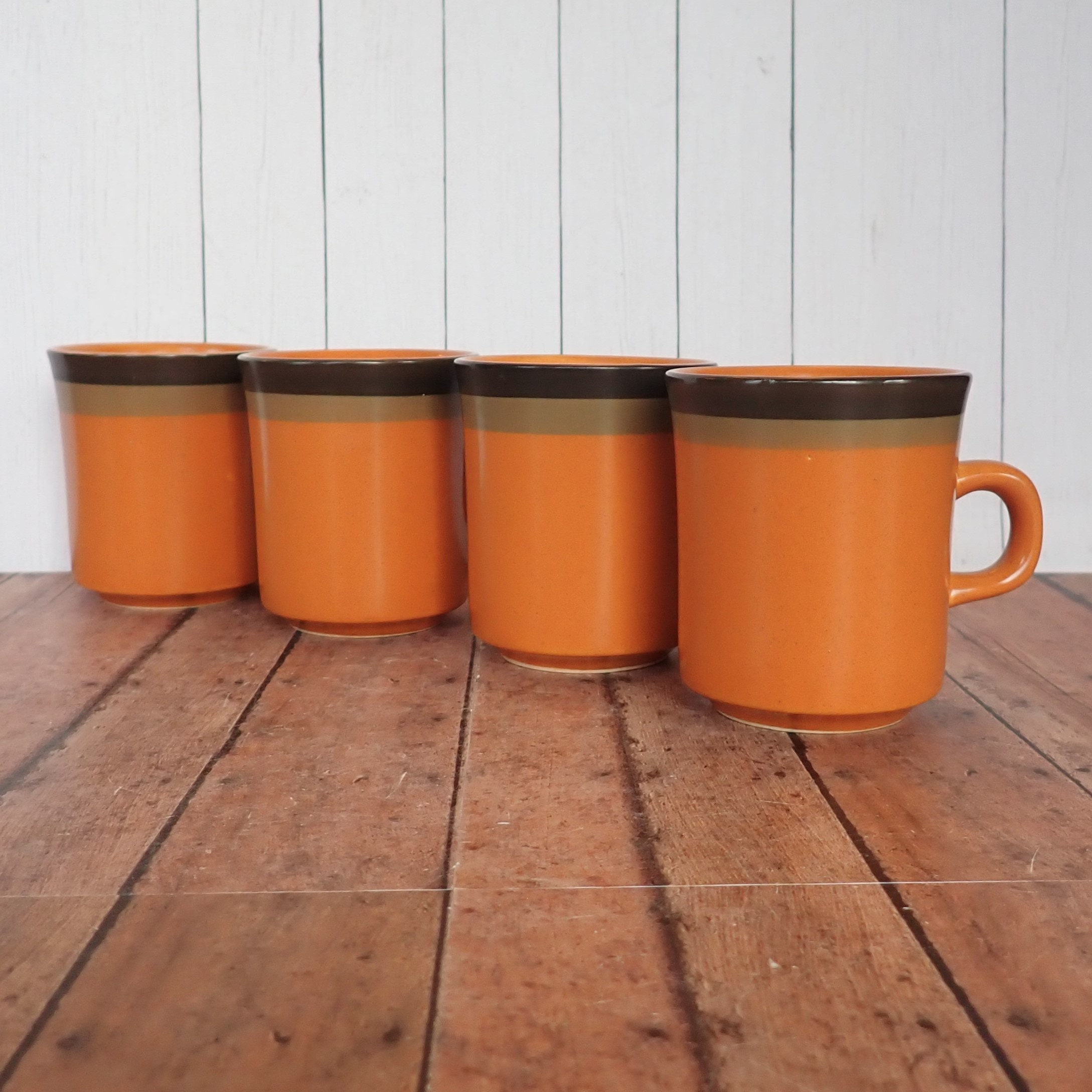Vintage Arrowstone CHEROKEE Cup Mug and Saucer Set of 4 Mid