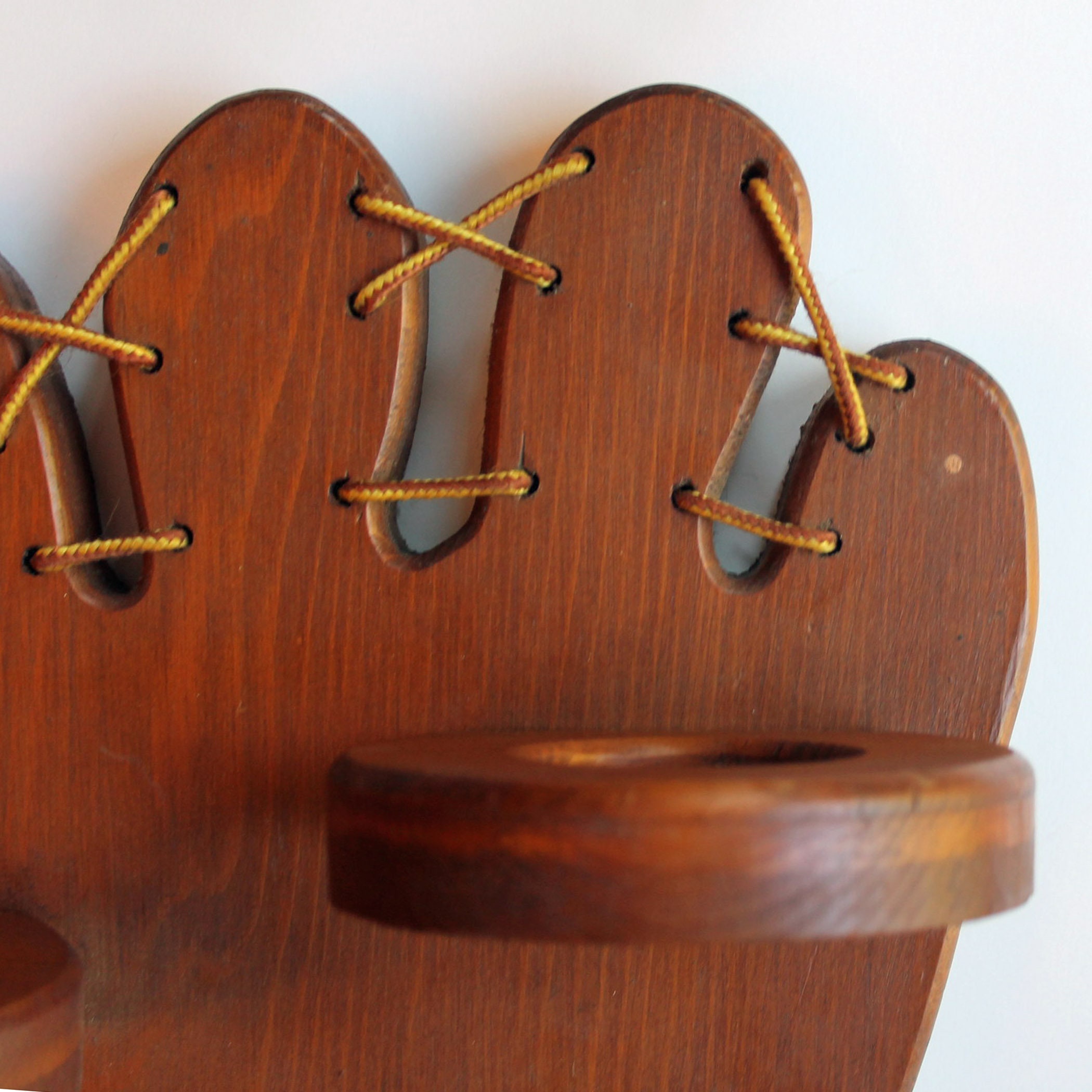 Vintage Wood Baseball Shelf Handmade Wooden Baseball Glove Display Rack