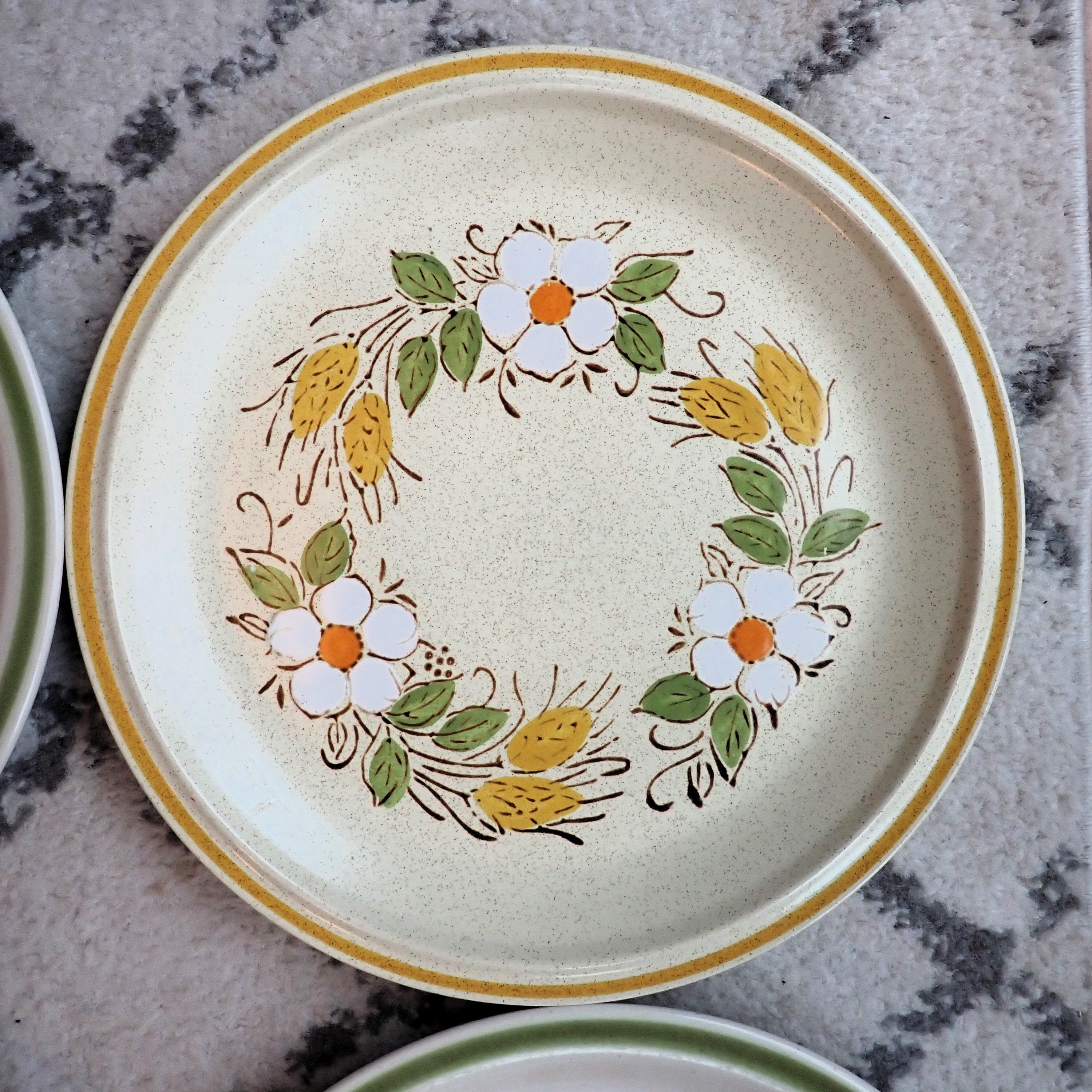 Matching Plate Vintage Mismatched Stoneware Dinner Plate Set of 4 Mix and Match Plates ...