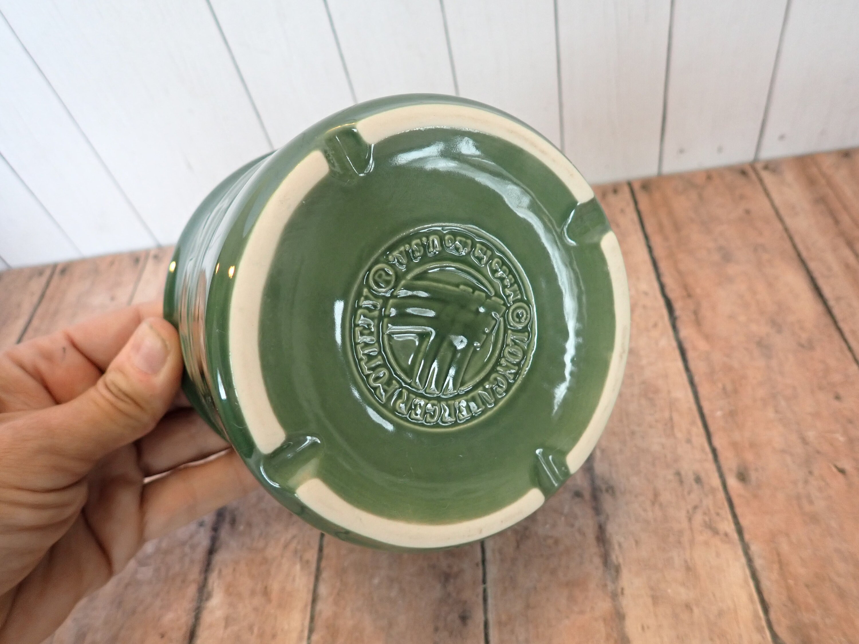 Vintage Longaberger Pottery WOVEN TRADITIONS Ivy Green 1 Pint Ceramic Crock