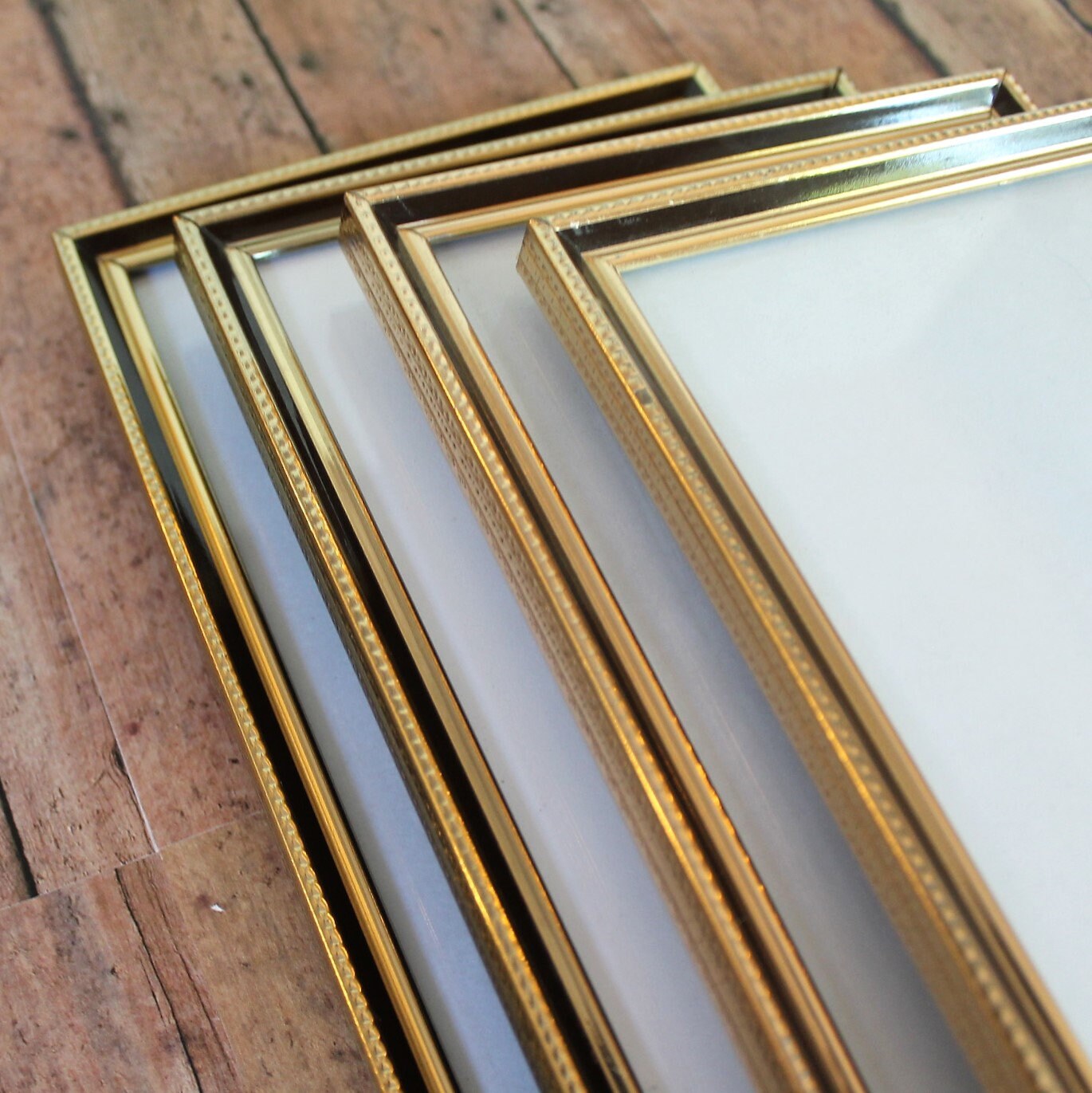 Vintage 5x7 Metal Gold Brass Colored Photo Picture Frame Set of 4 ...