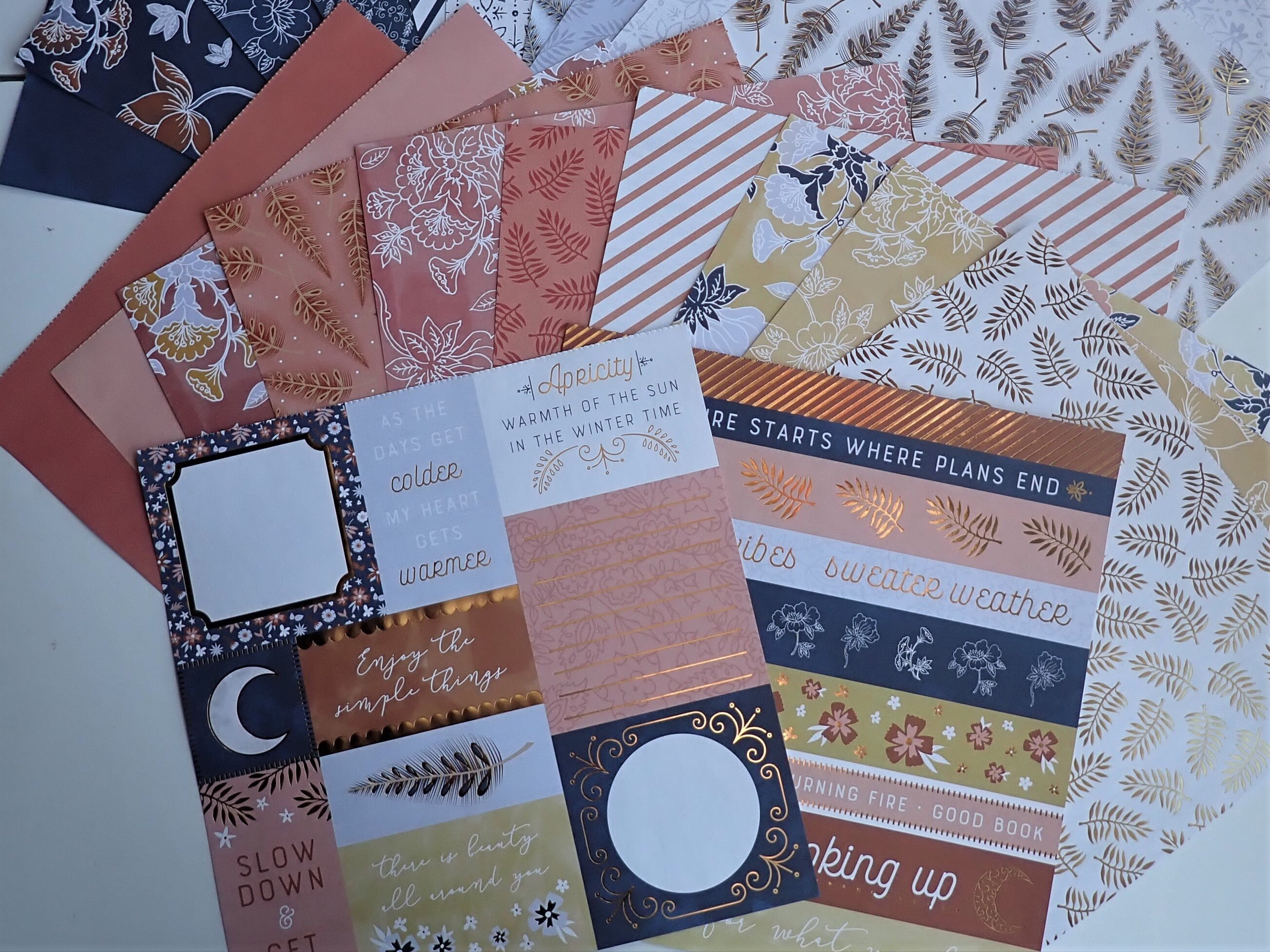 Craft Smith WINTER HYMNAL 12x12 Scrapbook Paper Pack of 24 Sheets Blue