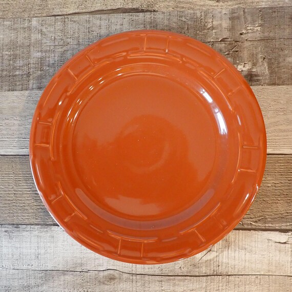 Vintage Longaberger Pottery WOVEN TRADITIONS SPICE 10" Dinner Plate Orange
