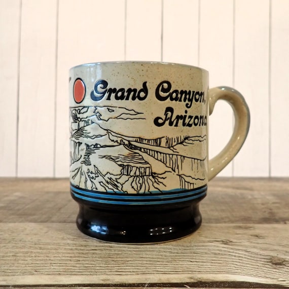 Vintage Grand Canyon Arizona Souvenir Mug Gray with Black Canyon Scene