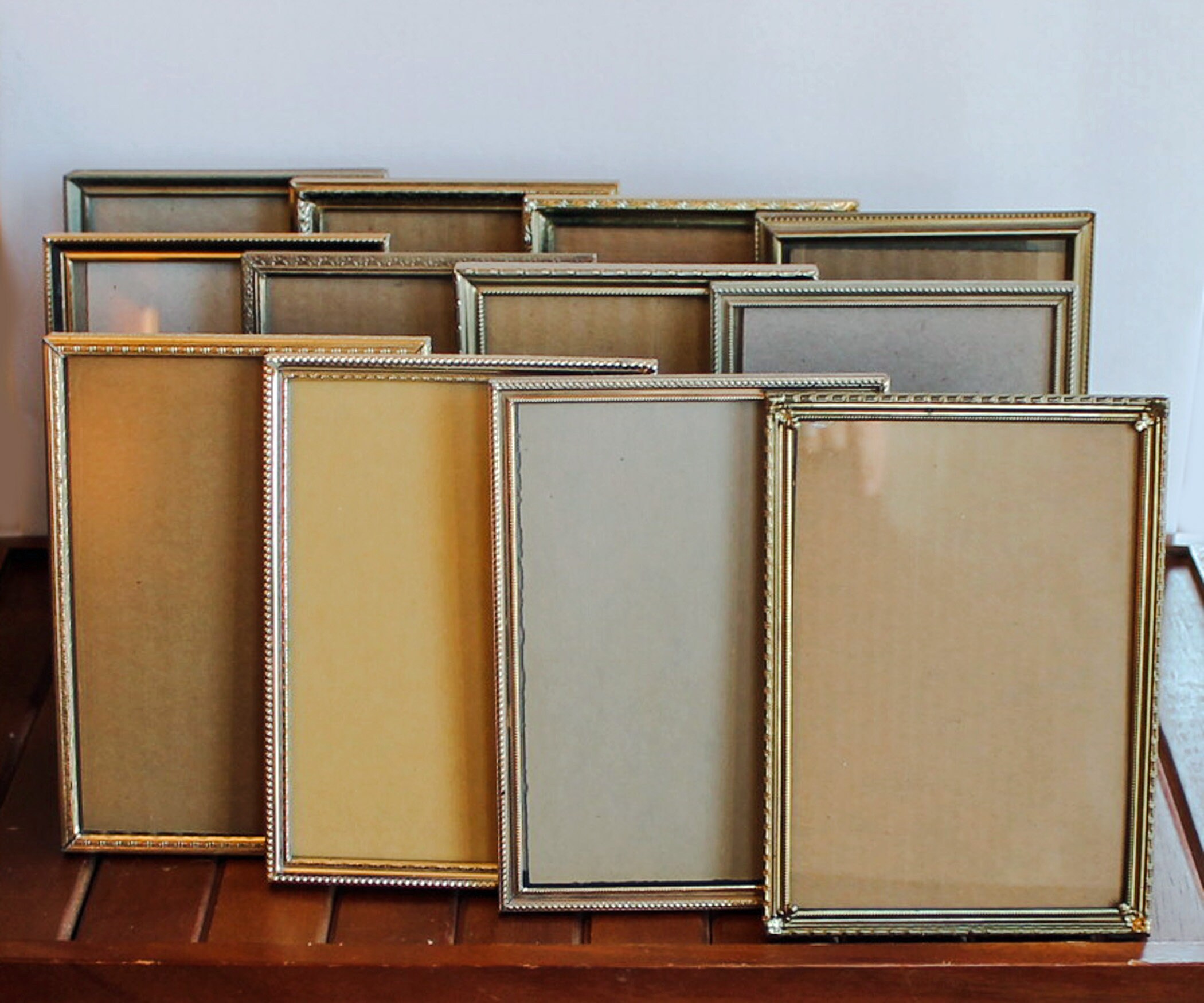 Vintage 5x7 Metal Gold Brass Colored Photo Picture Frame Set of 12 ...