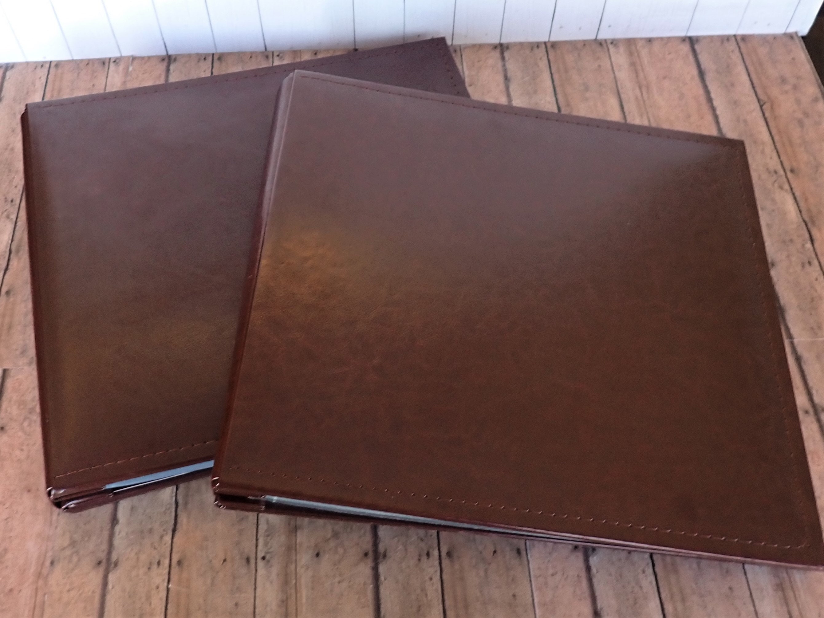 We R Memory Keepers 12x12 Brown Leather Scrapbook Album Set of 2