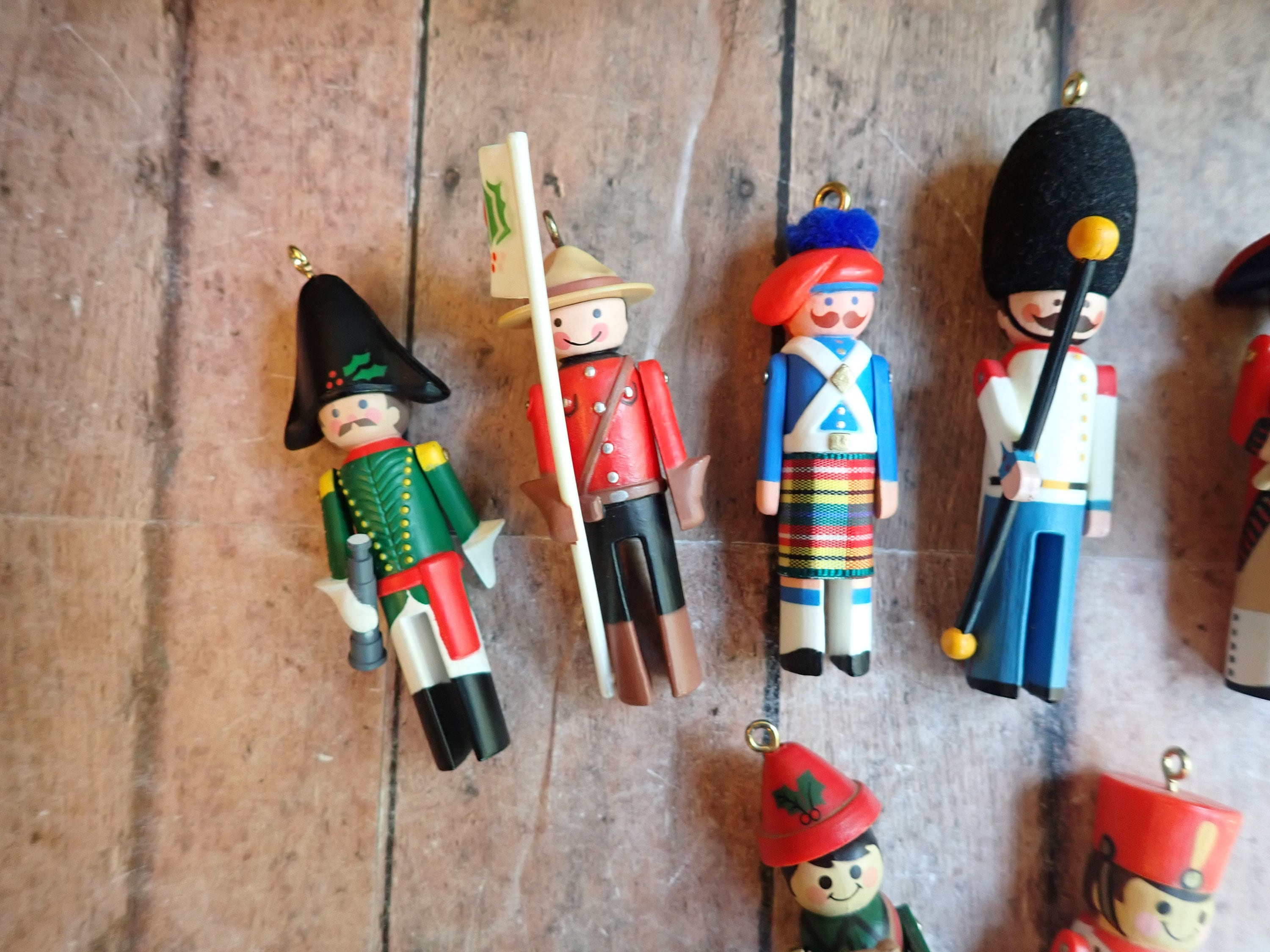 Vintage Hallmark Ornament Clothespin Soldier Ornament Set of 8