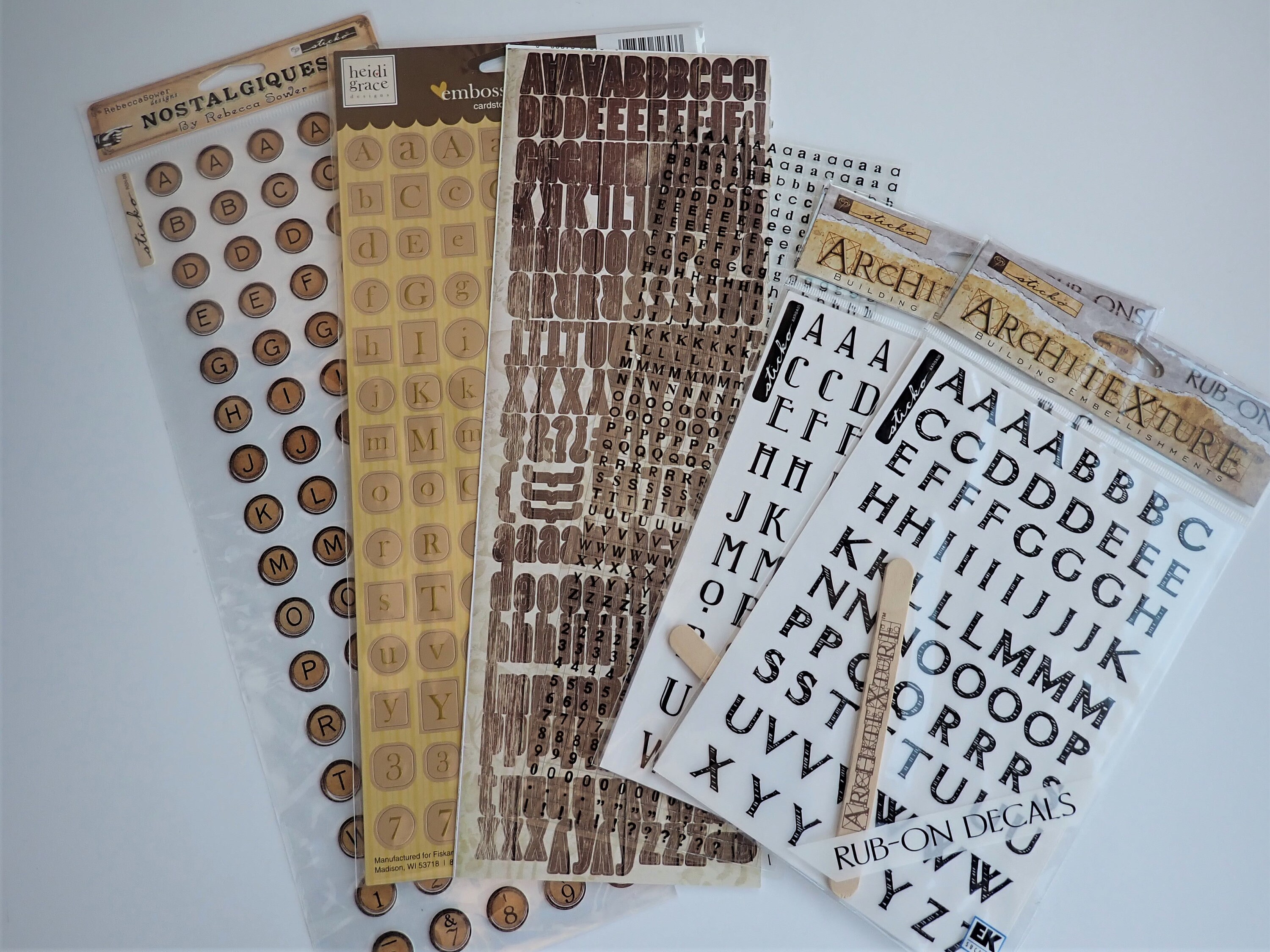 Scrapbook Sticker Alphabet Sheets Set of 20 Different Letter Sticker