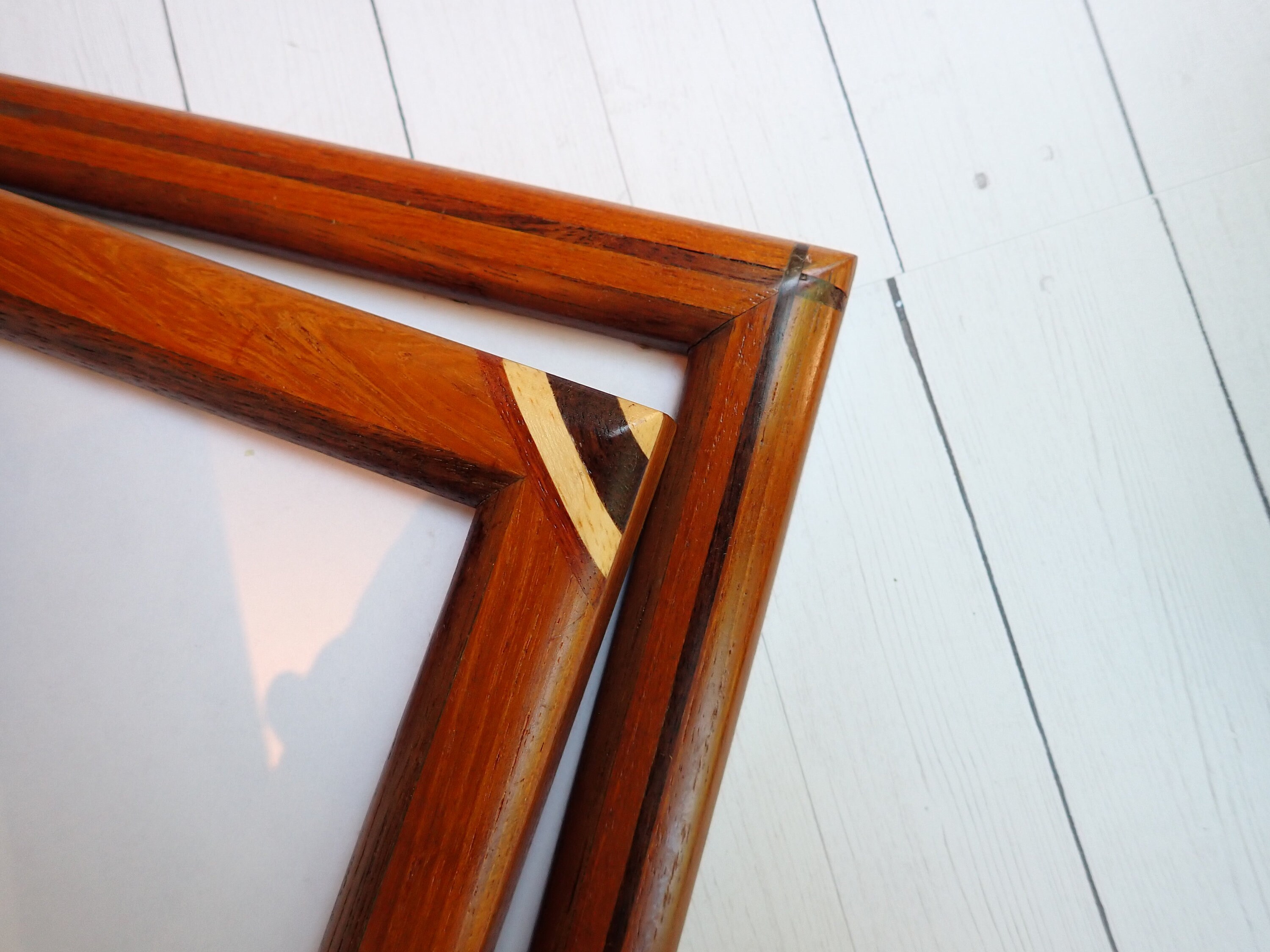 Vintage 8x10 Wood Photo Picture Frame with Wood Inlay Set of 2